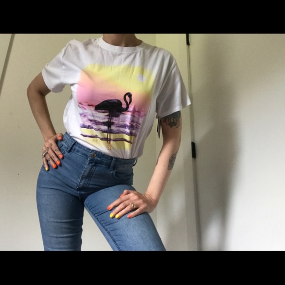 NWT Grayson Threads Flamingo Sunset Summer Tee - Picture 7 of 13